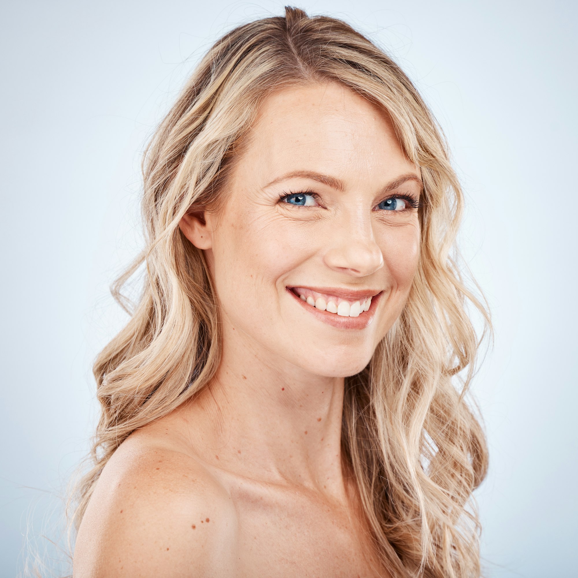 Beauty, skincare and hair care wellness of a woman happy about salon or facial treatment. Portrait